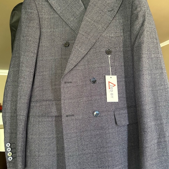 Z by Zegna Gray Double-Breasted Blazer